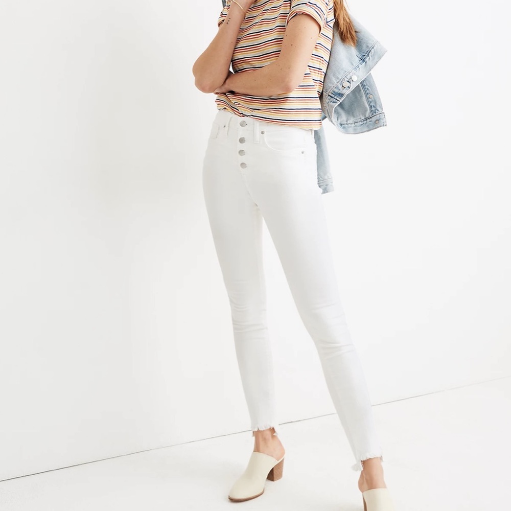 Madewell 10” White High-Rise Skinny Crop